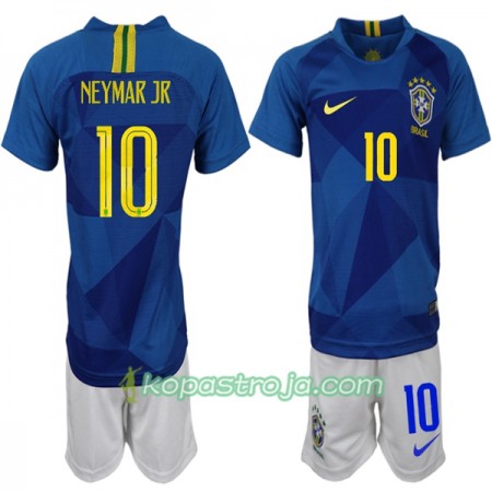 Billiga Fotbollströjor Brasilien Neymar JR 10 Barn VM 2018 Borta tröja